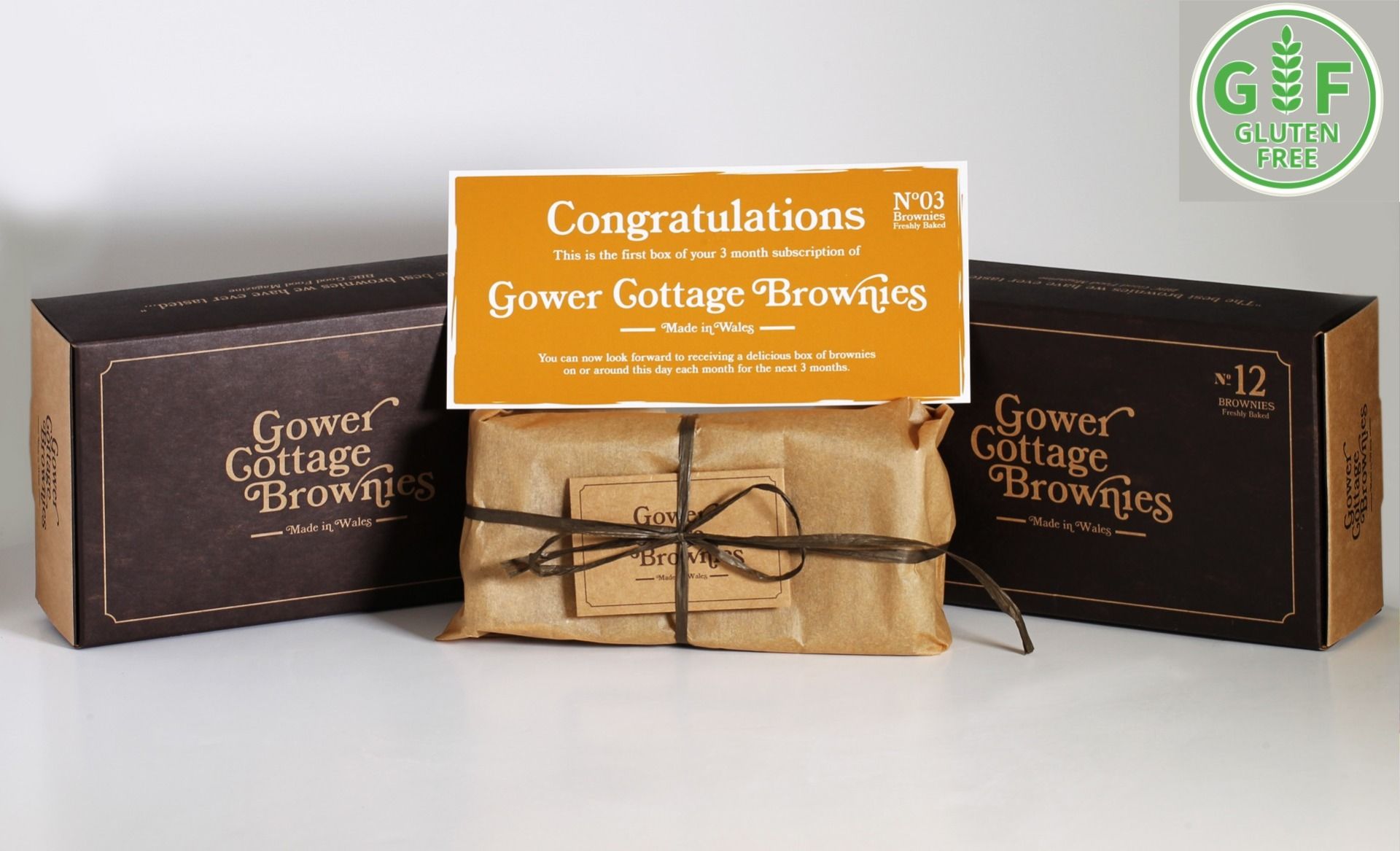 Subscription (3 Month) Gluten Free Gower Cottage Brownies 